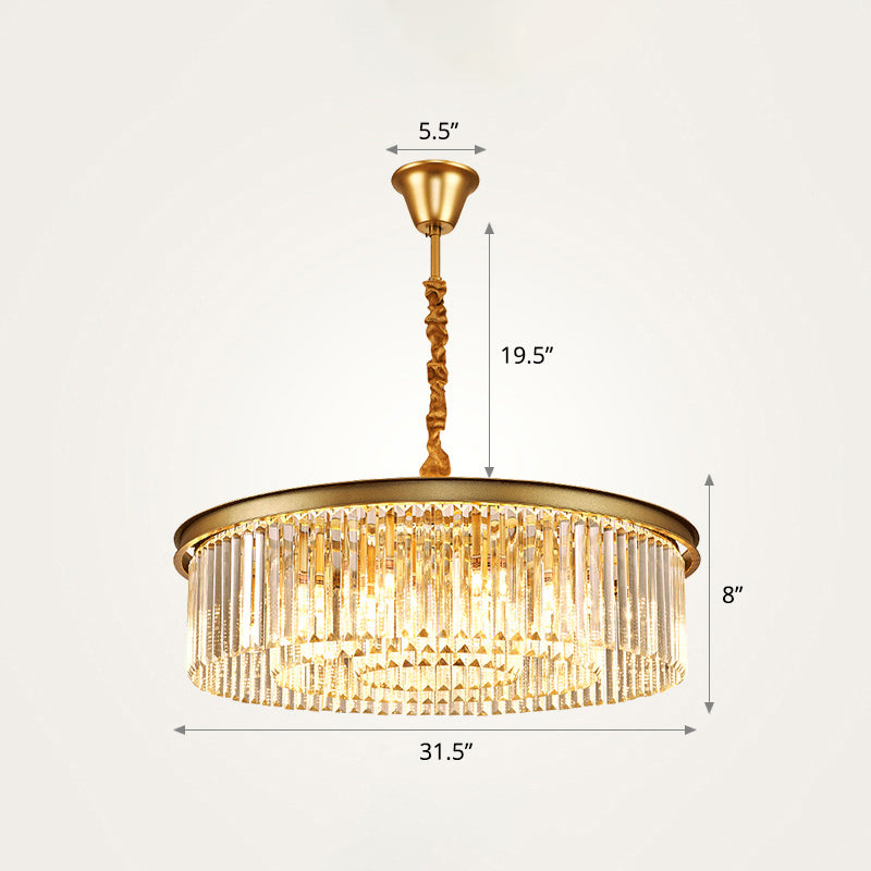 Modern Gold Finish Crystal Ceiling Chandelier for Living Room