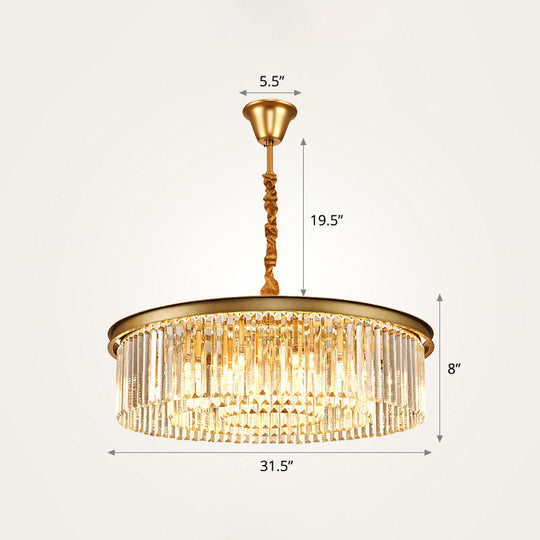 Modern Gold Finish Crystal Ceiling Chandelier for Living Room