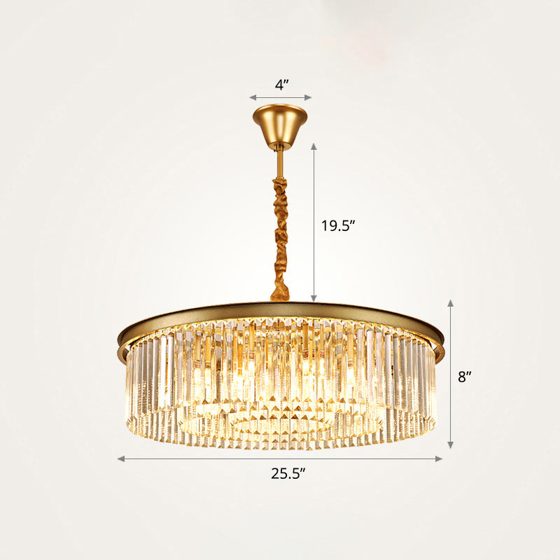 Modern Gold Finish Crystal Ceiling Chandelier for Living Room