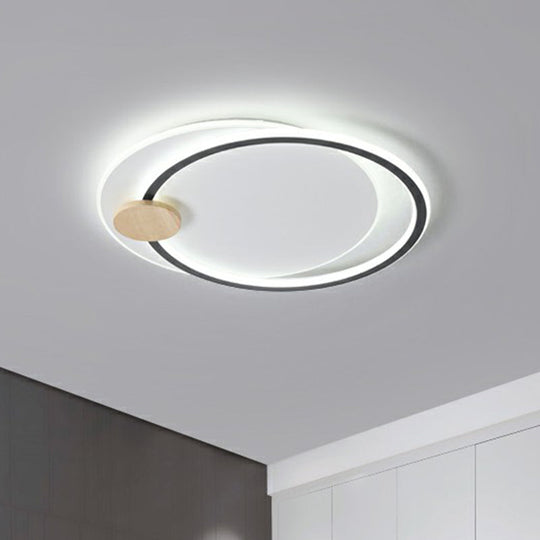 Nordic Style LED Ceiling Mount Light Fixture - Big O Flush Mount Lighting for Bedrooms, with Acrylic Design