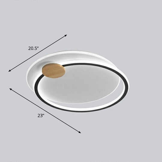 Nordic Style LED Ceiling Mount Light Fixture - Big O Flush Mount Lighting for Bedrooms, with Acrylic Design