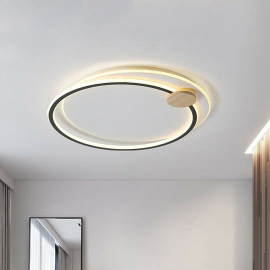 Nordic Style LED Ceiling Mount Light Fixture - Big O Flush Mount Lighting for Bedrooms, with Acrylic Design