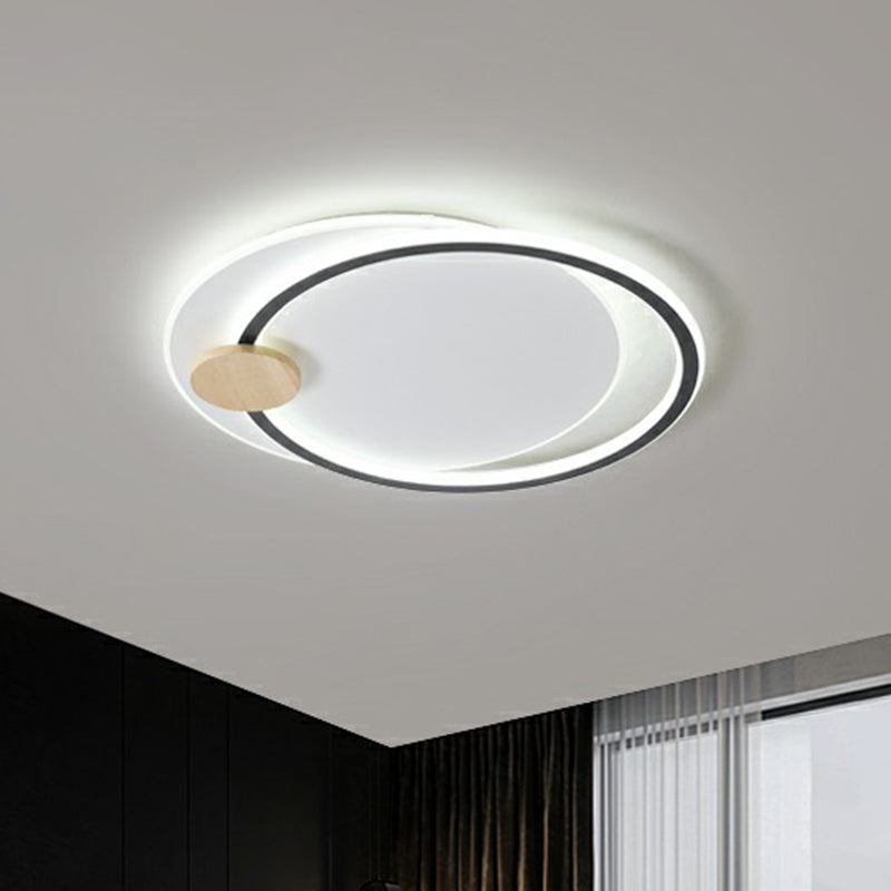 Nordic Style LED Ceiling Mount Light Fixture - Big O Flush Mount Lighting for Bedrooms, with Acrylic Design