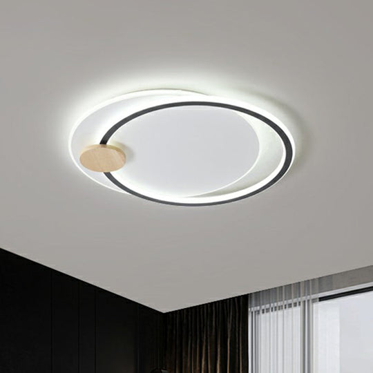 Nordic Style LED Ceiling Mount Light Fixture - Big O Flush Mount Lighting for Bedrooms, with Acrylic Design
