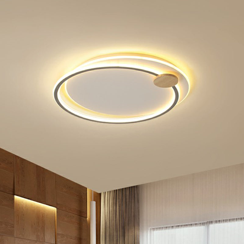 Nordic Style LED Ceiling Mount Light Fixture - Big O Flush Mount Lighting for Bedrooms, with Acrylic Design