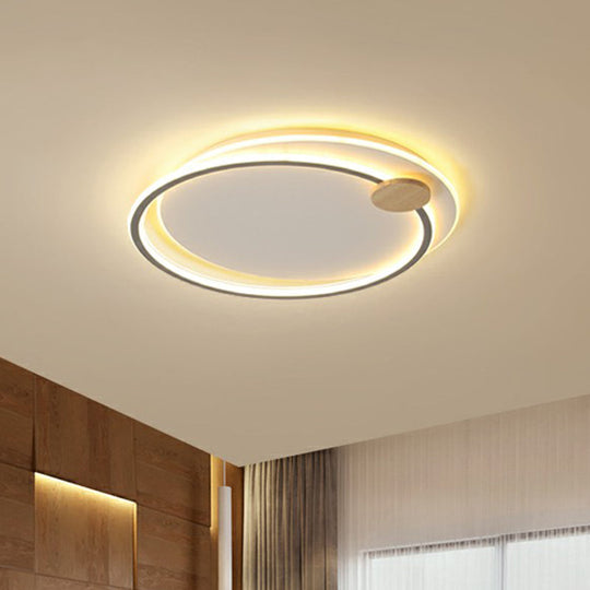 Nordic Style LED Ceiling Mount Light Fixture - Big O Flush Mount Lighting for Bedrooms, with Acrylic Design