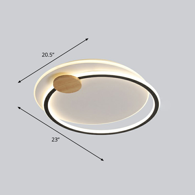 Nordic Style Led Ceiling Mount Light Fixture - Big O Flush Lighting For Bedrooms With Acrylic Design