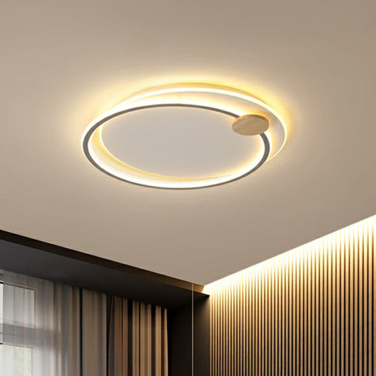 Nordic Style LED Ceiling Mount Light Fixture - Big O Flush Mount Lighting for Bedrooms, with Acrylic Design