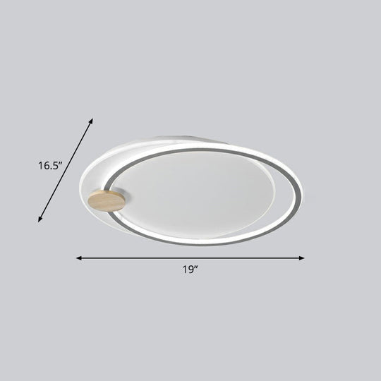 Nordic Style LED Ceiling Mount Light Fixture - Big O Flush Mount Lighting for Bedrooms, with Acrylic Design