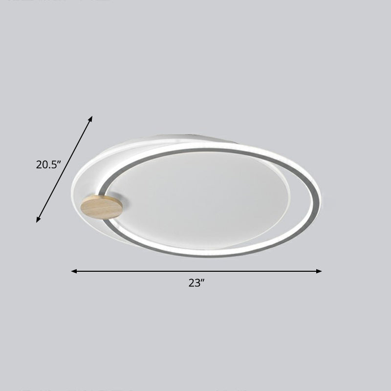 Nordic Style LED Ceiling Mount Light Fixture - Big O Flush Mount Lighting for Bedrooms, with Acrylic Design