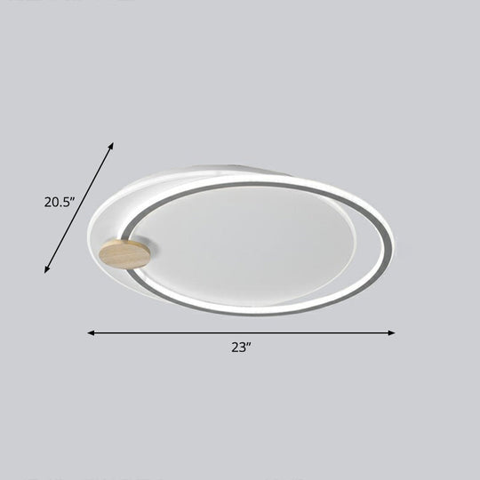Nordic Style LED Ceiling Mount Light Fixture - Big O Flush Mount Lighting for Bedrooms, with Acrylic Design