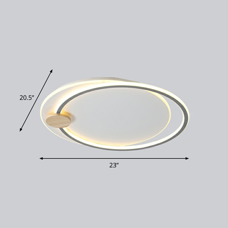 Nordic Style LED Ceiling Mount Light Fixture - Big O Flush Mount Lighting for Bedrooms, with Acrylic Design