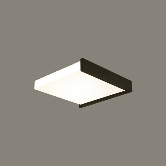 Modern Nordic LED Ceiling Light with Acrylic Square Design in Black and White