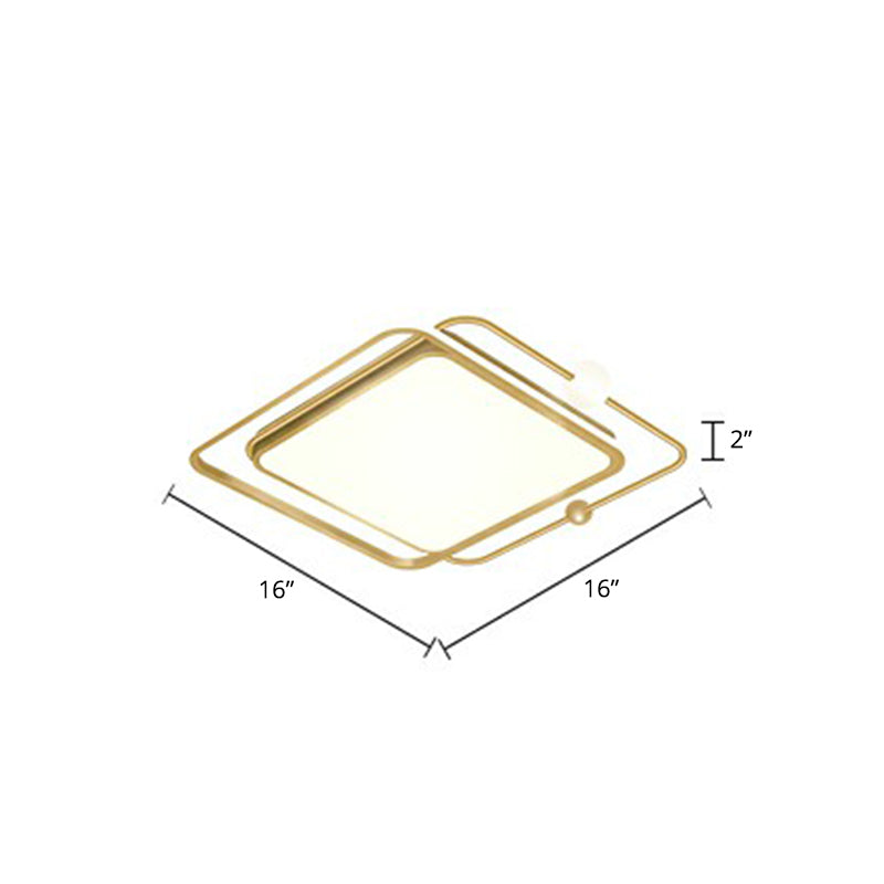 Contemporary Ultrathin Gold Flush Mount LED Ceiling Light for Bedroom