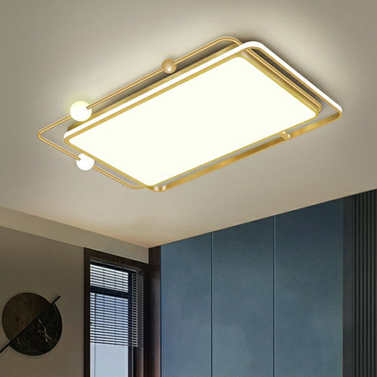 Contemporary Ultrathin Gold Flush Mount LED Ceiling Light for Bedroom