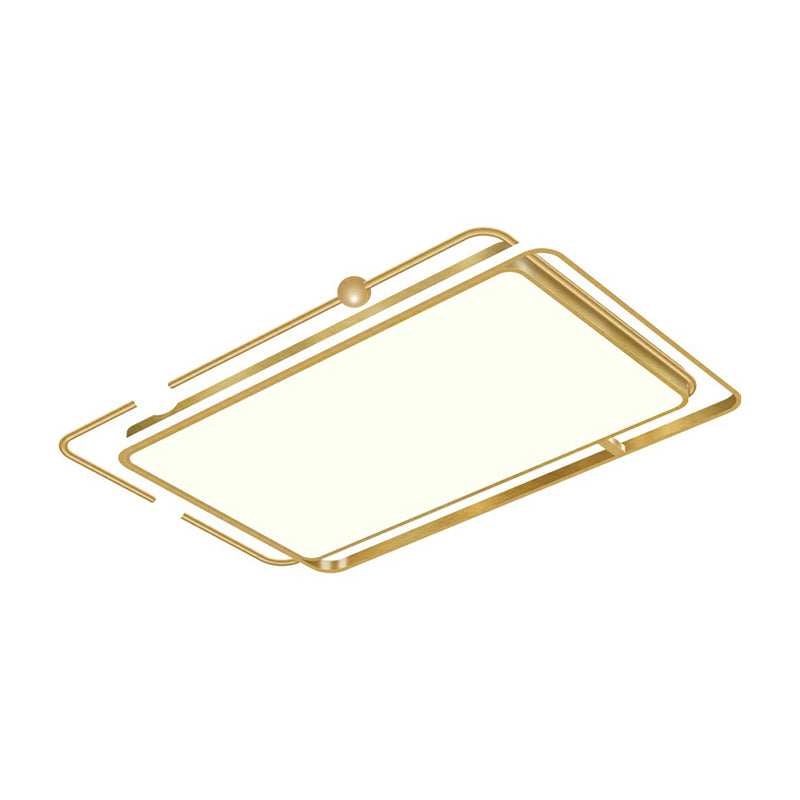 Contemporary Ultrathin Gold Flush Mount LED Ceiling Light for Bedroom