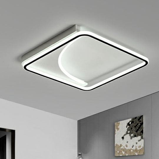 Black Square LED Flush Mount Ceiling Light with Minimalistic Design
