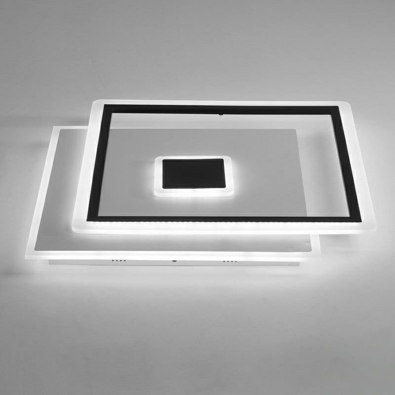 Plafonnier de chambre à coucher à LED quadruple noir - Simplicité élégante