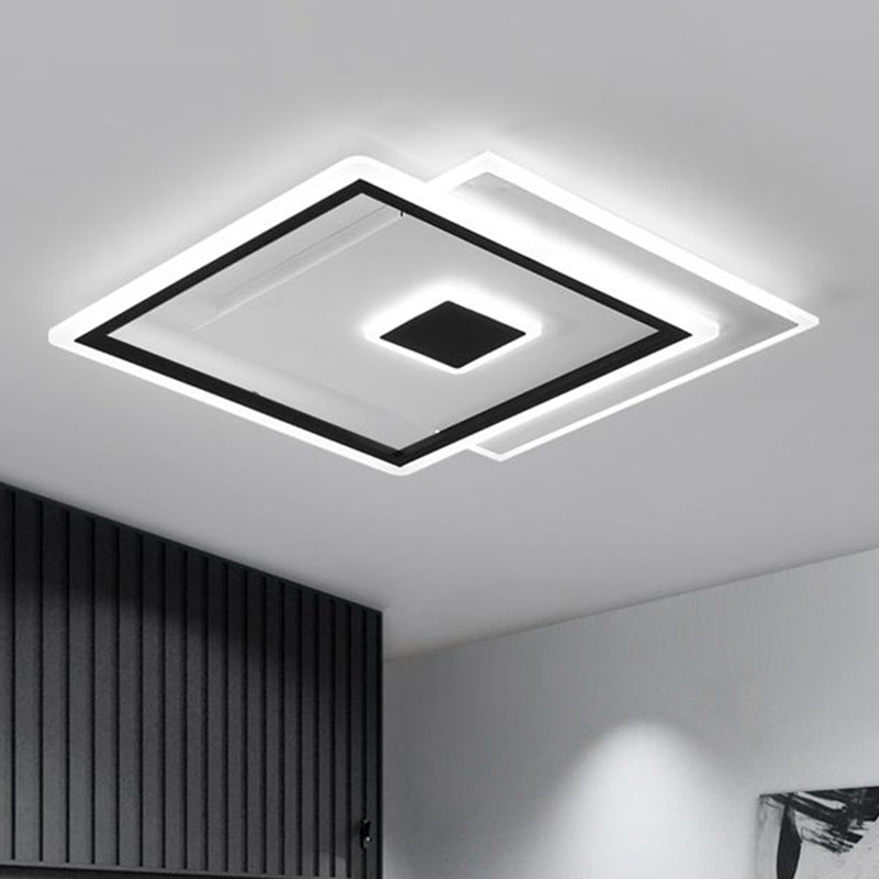 Plafonnier de chambre à coucher à LED quadruple noir - Simplicité élégante