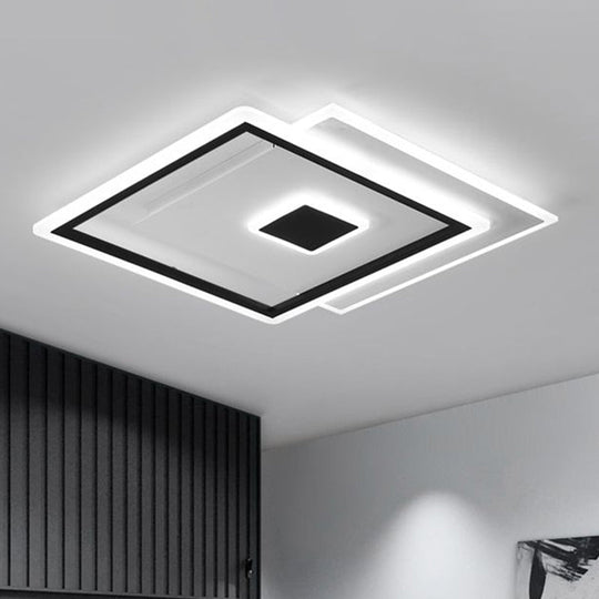 Plafonnier de chambre à coucher à LED quadruple noir - Simplicité élégante