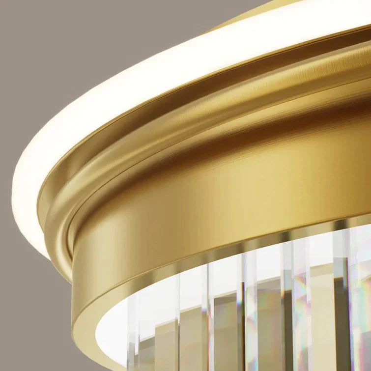 Plafonnier en cristal et cuivre pour salon et chambre à coucher, design moderne et luxueux