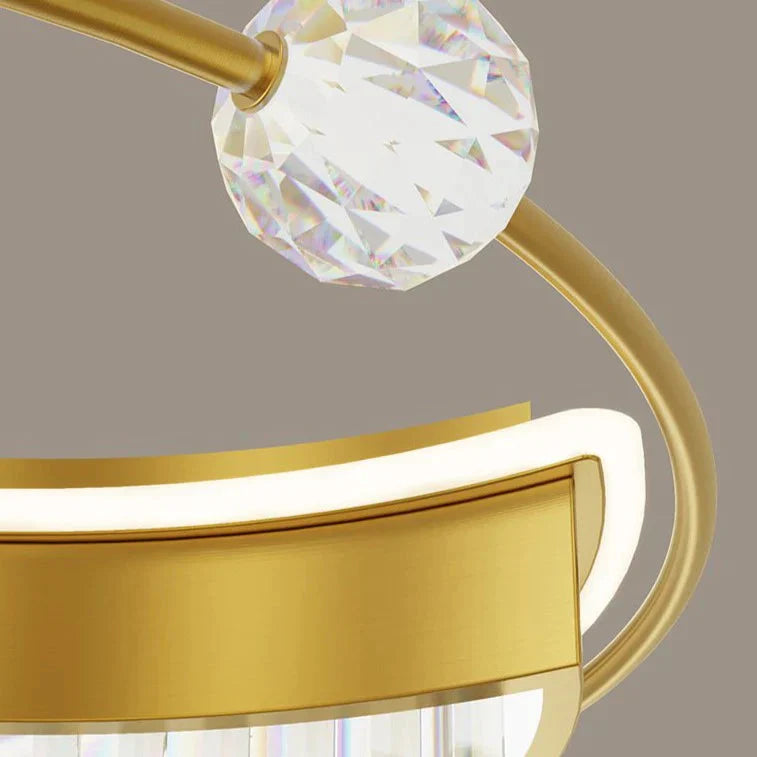 Plafonnier en cristal et cuivre pour salon et chambre à coucher, design moderne et luxueux