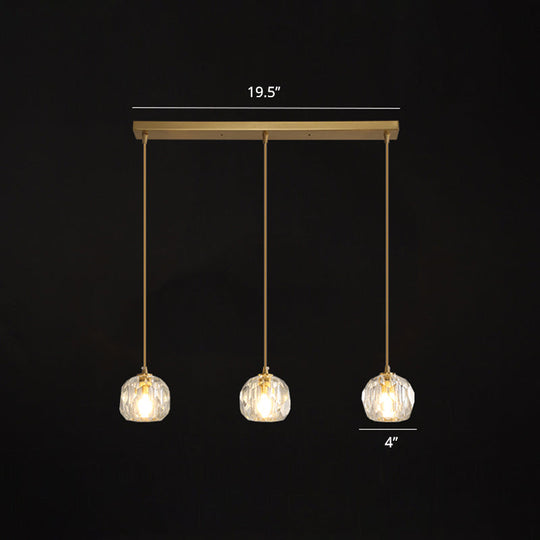 Minimalist Gold Crystal Ball Pendant Light for Restaurants - Elegant Suspension Lamp