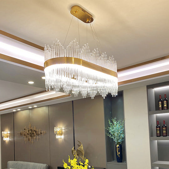Contemporary Geometric Led Chandelier - Simplicity And Elegance In Gold