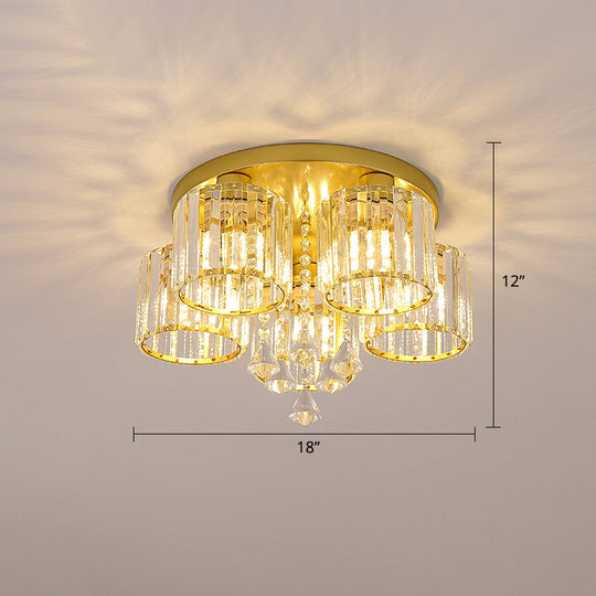 Modern Flush Mount Crystal Ceiling Light for Living Room