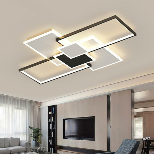 Plafonnier moderne à chevauchement : luminaire encastré en métal élégant pour les chambres