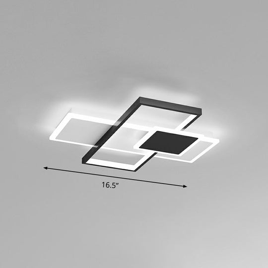 Plafonnier moderne à chevauchement : luminaire encastré en métal élégant pour les chambres