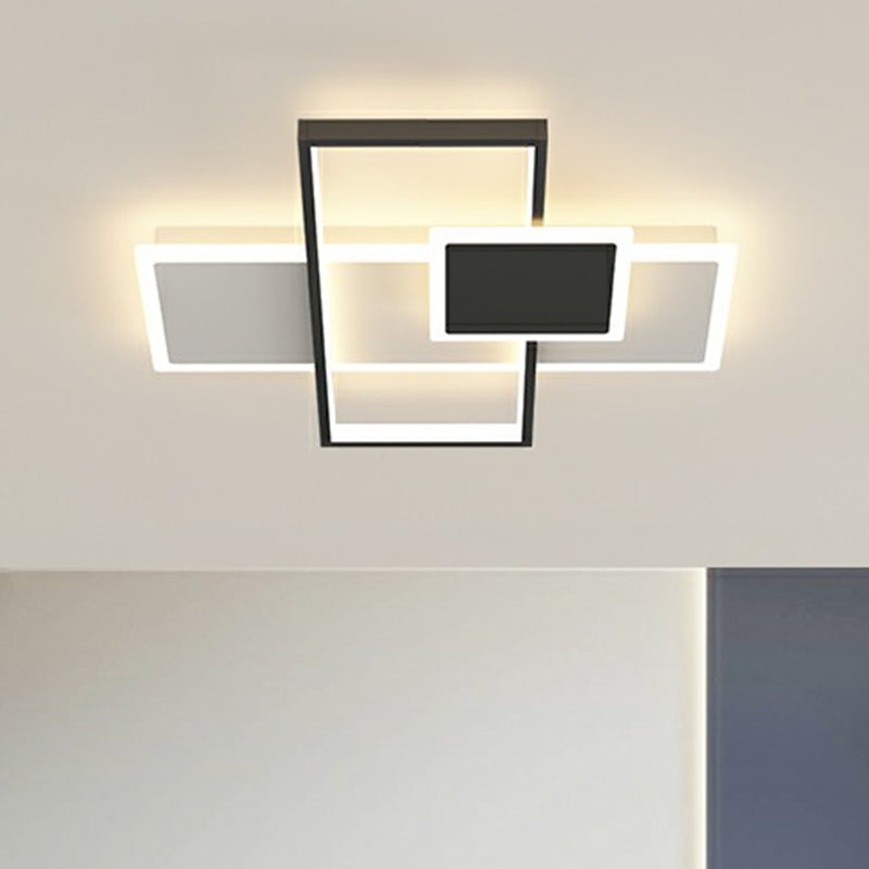 Plafonnier moderne à chevauchement : luminaire encastré en métal élégant pour les chambres