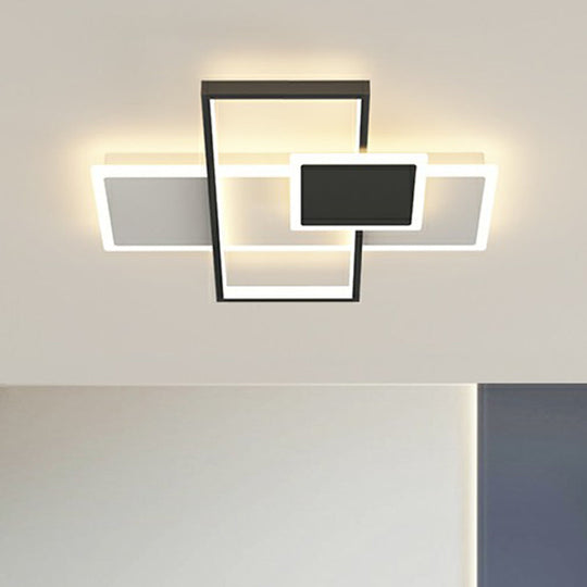 Plafonnier moderne à chevauchement : luminaire encastré en métal élégant pour les chambres