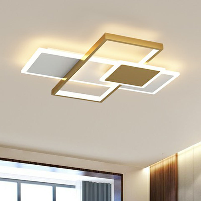 Plafonnier moderne à chevauchement : luminaire encastré en métal élégant pour les chambres