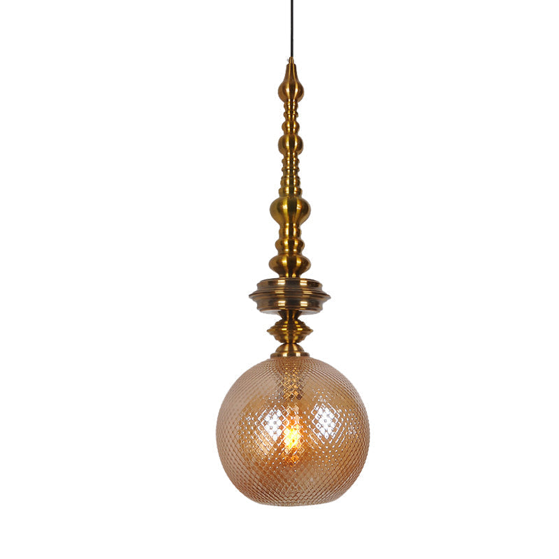 Traditional Glass Ball Pendant Light For Hallway