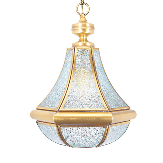 Modern Gourd Glass Pendant Light Fixture For Bedroom - Clear/Textured White/Cream 1 Bulb