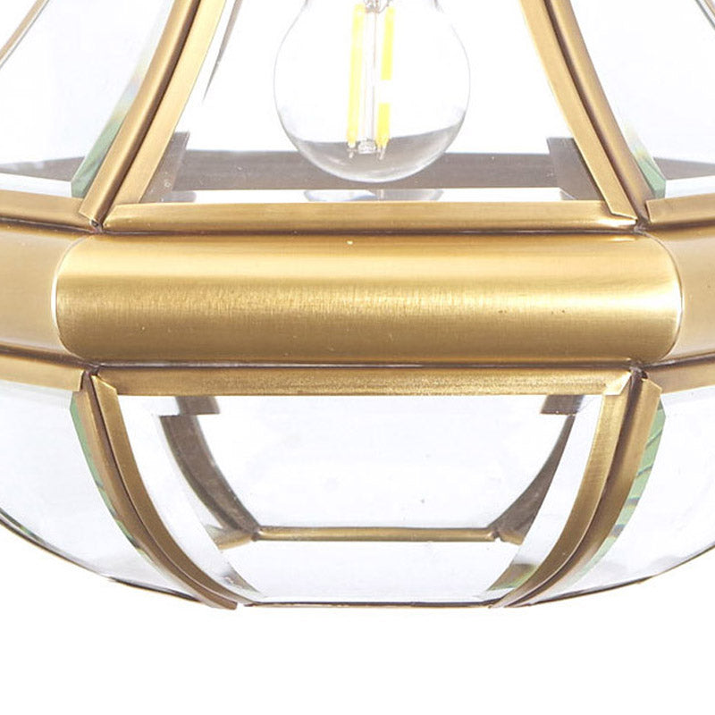 Modern Gourd Glass Pendant Light Fixture For Bedroom - Clear/Textured White/Cream 1 Bulb