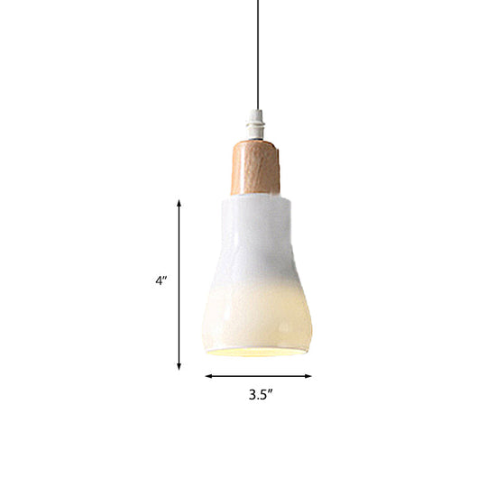 Modern Glass Pendant Lamp - White/Black Bowl, Cone, or Saucer Design - LED Ceiling Light in White/Warm Light