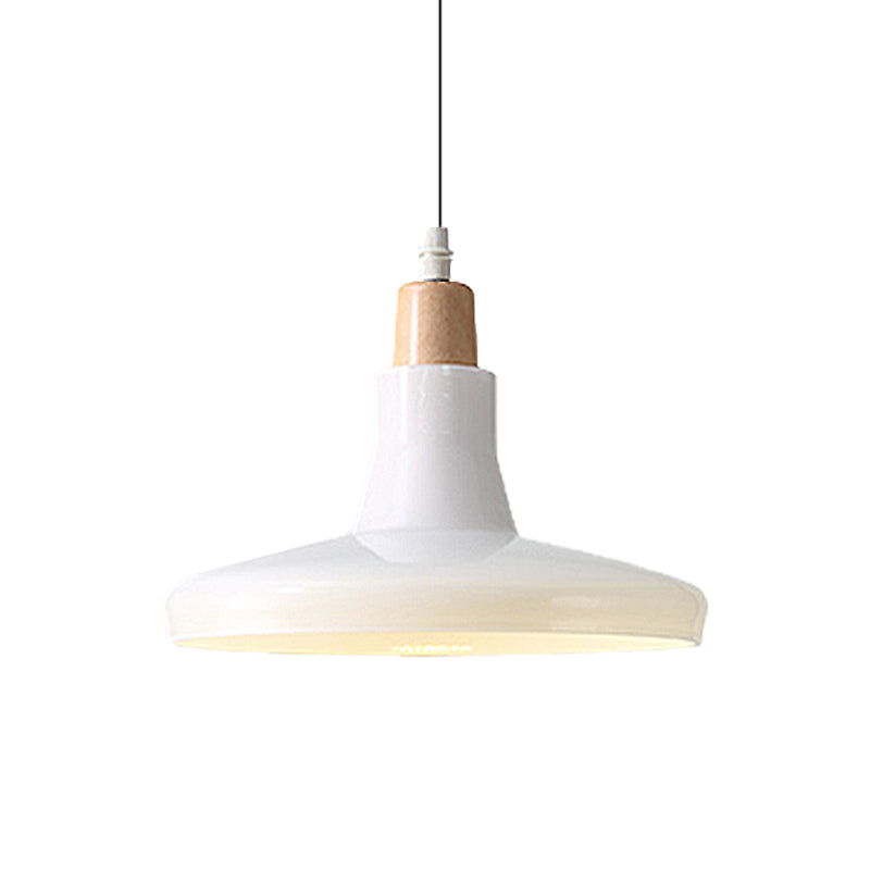 Modern Glass Pendant Lamp With Led Light In White Or Warm Tone - Bowl Cone Saucer Shape