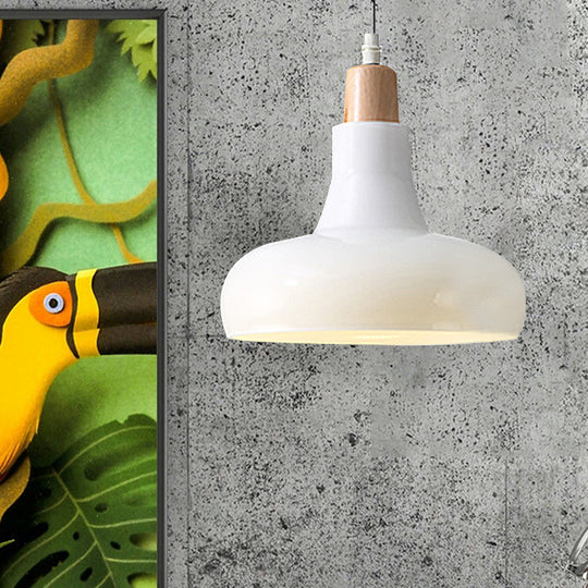 Modern Glass Pendant Lamp - White/Black Bowl, Cone, or Saucer Design - LED Ceiling Light in White/Warm Light