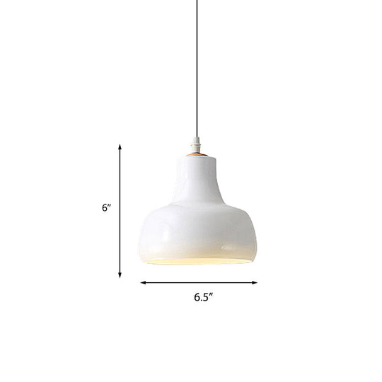 Modern Glass Pendant Lamp - White/Black Bowl, Cone, or Saucer Design - LED Ceiling Light in White/Warm Light