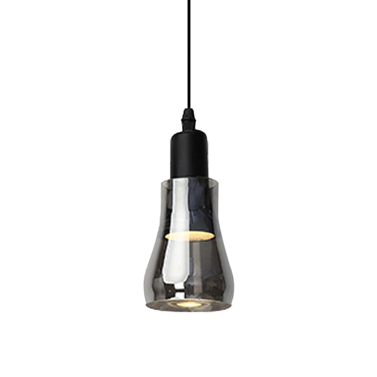 Modern Glass Pendant Lamp - White/Black Bowl, Cone, or Saucer Design - LED Ceiling Light in White/Warm Light