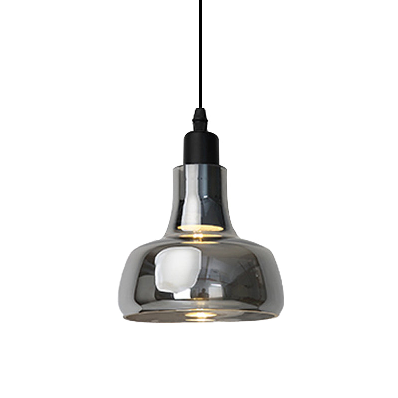 Modern Glass Pendant Lamp - White/Black Bowl, Cone, or Saucer Design - LED Ceiling Light in White/Warm Light