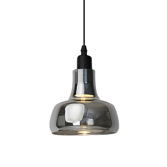 Modern Glass Pendant Lamp - White/Black Bowl, Cone, or Saucer Design - LED Ceiling Light in White/Warm Light