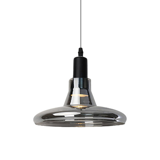 Modern Glass Pendant Lamp - White/Black Bowl, Cone, or Saucer Design - LED Ceiling Light in White/Warm Light