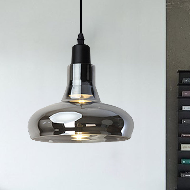 Modern Glass Pendant Lamp - White/Black Bowl, Cone, or Saucer Design - LED Ceiling Light in White/Warm Light