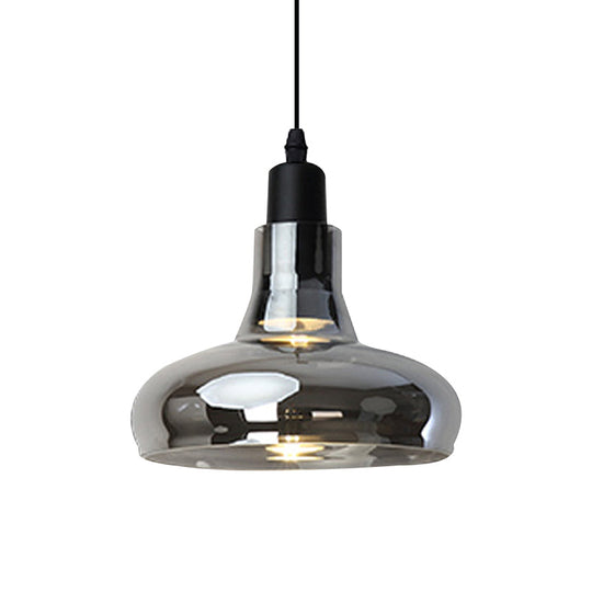 Modern Glass Pendant Lamp - White/Black Bowl, Cone, or Saucer Design - LED Ceiling Light in White/Warm Light