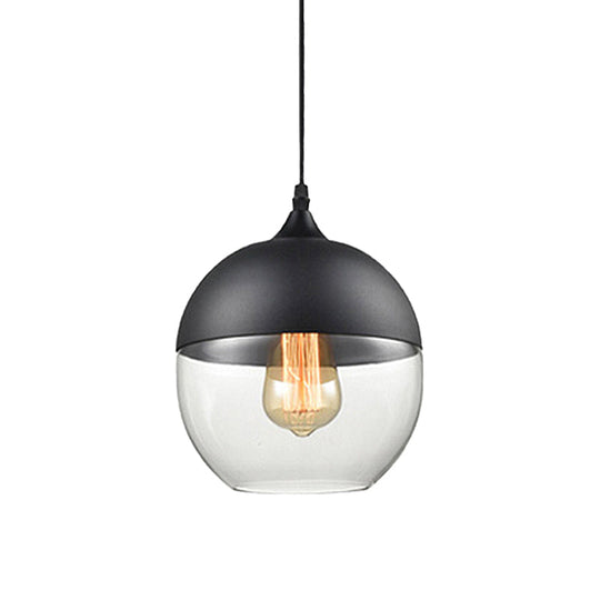 Modern 1-Light Drum/Cylinder/Jar Suspension Pendant – Clear/Yellow Glass – White/Black Fixture