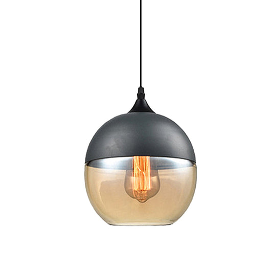 Modern 1-Light Drum/Cylinder/Jar Suspension Pendant – Clear/Yellow Glass – White/Black Fixture