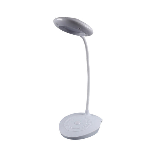 Modern Led Circle Shade Desk Lamp For Bedside Usb Charging White